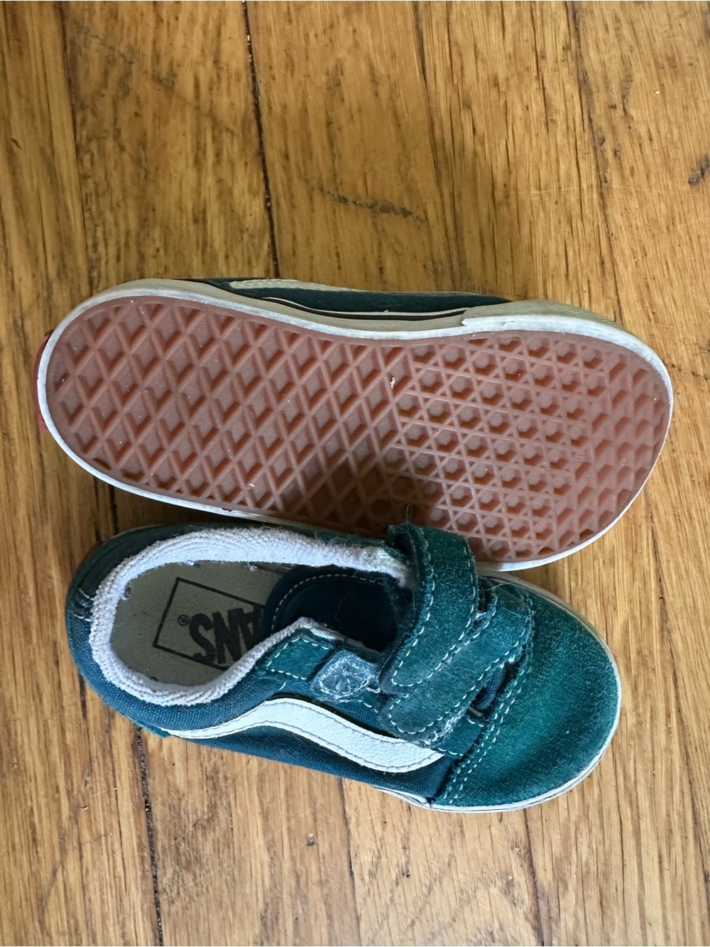 Vans Kids Green Velcro Skate Sneakers